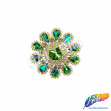 Fancy Flower Medallion Rhinestone Applique, YH-509