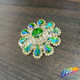 Fancy Flower Medallion Rhinestone Applique, YH-509