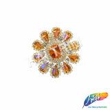 Fancy Flower Medallion Rhinestone Applique, YH-509