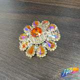 Fancy Flower Medallion Rhinestone Applique, YH-509