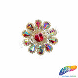 Fancy Flower Medallion Rhinestone Applique, YH-509