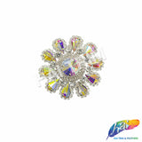 Fancy Flower Medallion Rhinestone Applique, YH-509