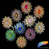 Fancy Sunburst Flower Medallion Rhinestone Applique, YH-510