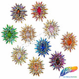 Fancy Sunburst Flower Medallion Rhinestone Applique, YH-510