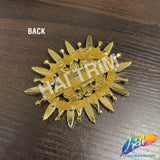 Fancy Sunburst Flower Medallion Rhinestone Applique, YH-510