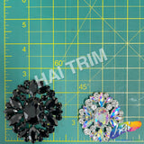Fancy Oval Medallion Rhinestone Applique, YH-512