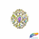 Fancy Oval Medallion Rhinestone Applique, YH-512