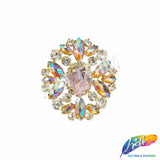 Fancy Oval Medallion Rhinestone Applique, YH-512