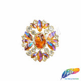 Fancy Oval Medallion Rhinestone Applique, YH-512