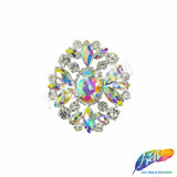 Fancy Oval Medallion Rhinestone Applique, YH-512