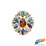 Fancy Oval Medallion Rhinestone Applique, YH-512