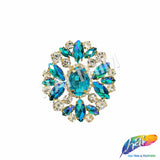 Fancy Oval Medallion Rhinestone Applique, YH-512