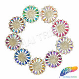 Fancy Flower Medallion Rhinestone Applique, YH-513
