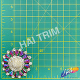 Fancy Flower Medallion Rhinestone Applique, YH-513