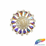Fancy Flower Medallion Rhinestone Applique, YH-513