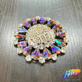 Fancy Flower Medallion Rhinestone Applique, YH-513