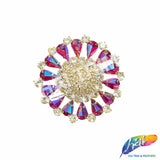 Fancy Flower Medallion Rhinestone Applique, YH-513