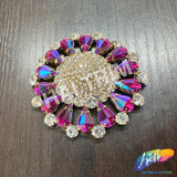 Fancy Flower Medallion Rhinestone Applique, YH-513