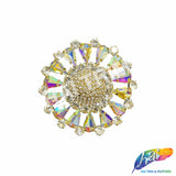 Fancy Flower Medallion Rhinestone Applique, YH-513