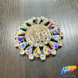 Fancy Flower Medallion Rhinestone Applique, YH-513