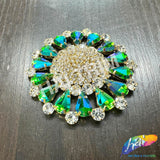 Fancy Flower Medallion Rhinestone Applique, YH-513