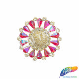 Fancy Flower Medallion Rhinestone Applique, YH-513