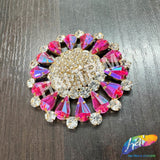 Fancy Flower Medallion Rhinestone Applique, YH-513