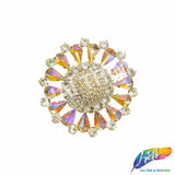 Fancy Flower Medallion Rhinestone Applique, YH-513