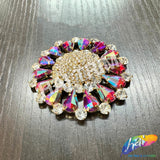 Fancy Flower Medallion Rhinestone Applique, YH-513