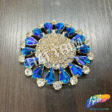 Fancy Flower Medallion Rhinestone Applique, YH-513