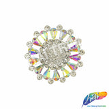 Fancy Flower Medallion Rhinestone Applique, YH-513