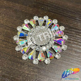 Fancy Flower Medallion Rhinestone Applique, YH-513
