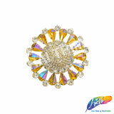 Fancy Flower Medallion Rhinestone Applique, YH-513