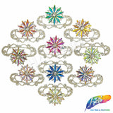 Fancy Star Motif Rhinestone Applique, YH-514