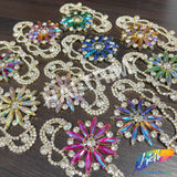 Fancy Star Motif Rhinestone Applique, YH-514