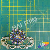 Fancy Star Motif Rhinestone Applique, YH-514