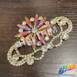 Fancy Star Motif Rhinestone Applique, YH-514