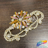 Fancy Star Motif Rhinestone Applique, YH-514