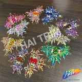 Fancy Spike Wing Motif Rhinestone Applique, YH-515