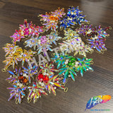 Fancy Spike Wing Motif Rhinestone Applique, YH-515