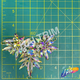 Fancy Spike Wing Motif Rhinestone Applique, YH-515