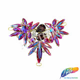 Fancy Spike Wing Motif Rhinestone Applique, YH-515