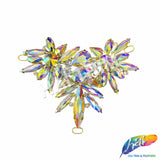 Fancy Spike Wing Motif Rhinestone Applique, YH-515