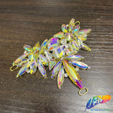Fancy Spike Wing Motif Rhinestone Applique, YH-515