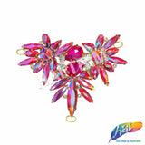 Fancy Spike Wing Motif Rhinestone Applique, YH-515