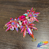 Fancy Spike Wing Motif Rhinestone Applique, YH-515