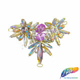 Fancy Spike Wing Motif Rhinestone Applique, YH-515