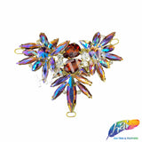 Fancy Spike Wing Motif Rhinestone Applique, YH-515
