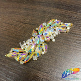 Fancy S-Shape Motif Rhinestone Applique, YH-517
