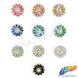 Fancy Flower Medallion Rhinestone Applique, YH-518